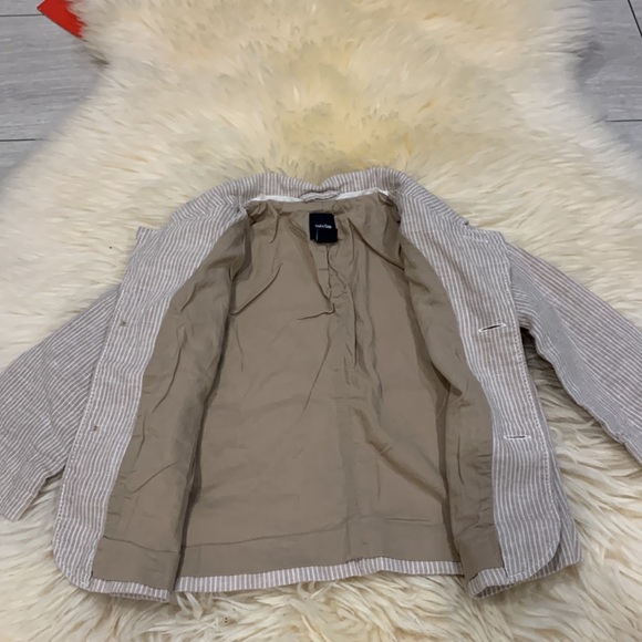 Baby Gap Beige Striped Blazer with Two Front Pockets and Button Closures 12-18M - Picture 4 of 7